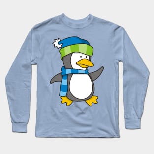 Little Penguin Walking on Snow Long Sleeve T-Shirt